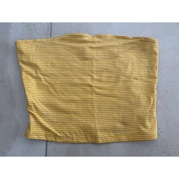 Strapless Bandeau Top Women’s Heart & Hips Yellow/White Size S Small - Picture 1 of 6
